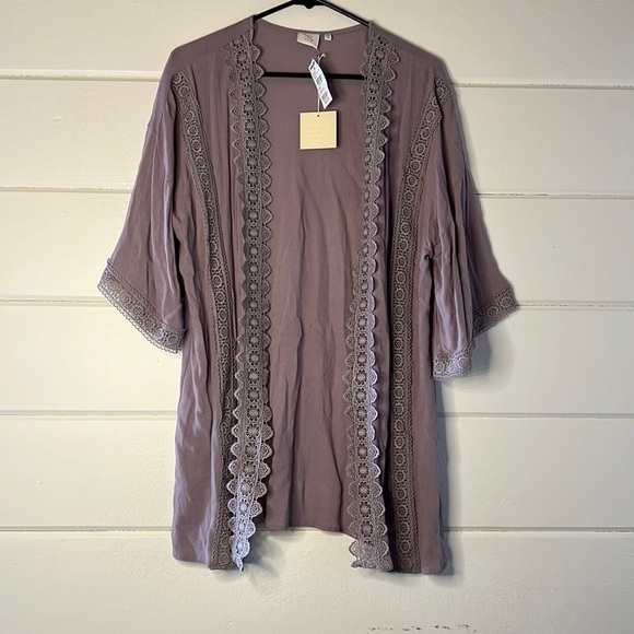GOODLUCK Gem NWT Plum Crochet trim SZ Small - Picture 1 of 5